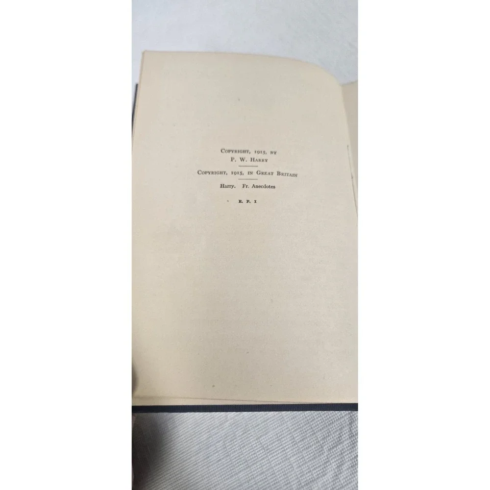 Antique Copy French Anecdotes Philip Harry‎ Hardcover 1915